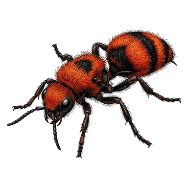 د Red-haired velvet ant کارټون