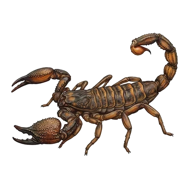 ภาพการ์ตูนของRobust burrowing scorpion